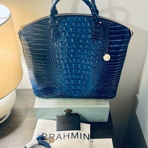 Brahmin Vista Blue Ombre Melbourne Large Duxbury Satchel.
